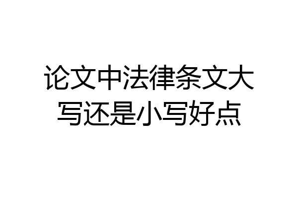 论文中法律条文大写还是小写好点