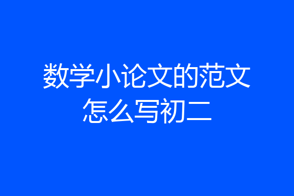 数学小论文的范文怎么写初二