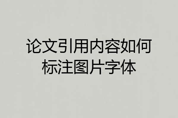 论文引用内容如何标注图片字体