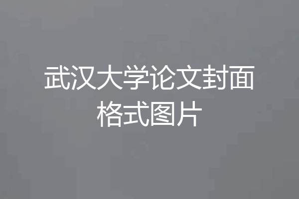 武汉大学论文封面格式图片