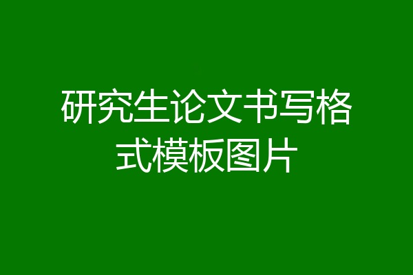 研究生论文书写格式模板图片