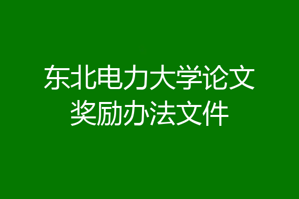 东北电力大学论文奖励办法文件