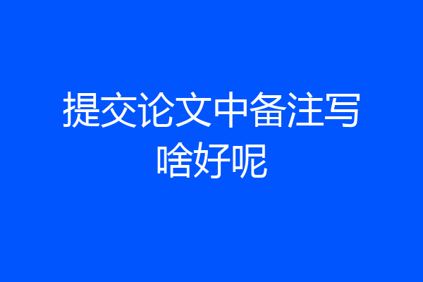 提交论文中备注写啥好呢