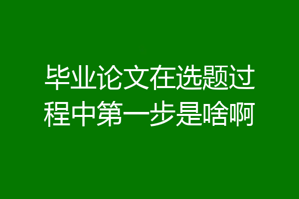 毕业论文在选题过程中第一步是啥啊