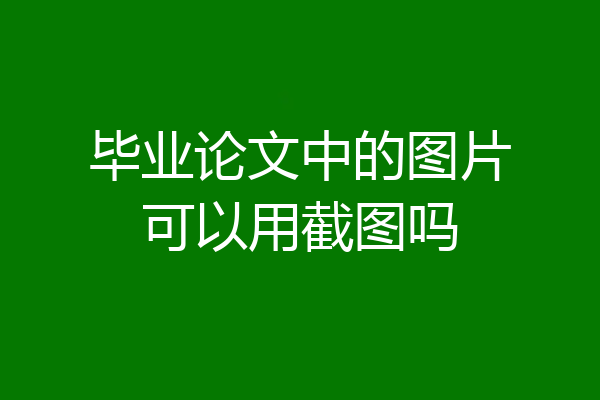 毕业论文中的图片可以用截图吗