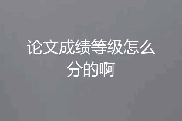 论文成绩等级怎么分的啊