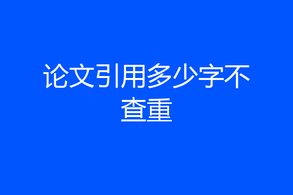 论文引用多少字不查重