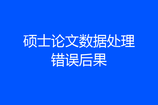 硕士论文数据处理错误后果