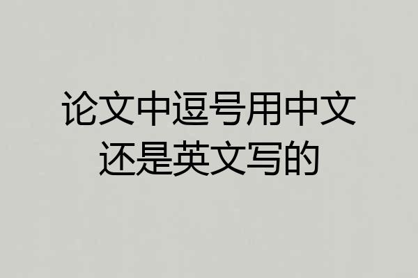 论文中逗号用中文还是英文写的