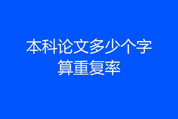 本科论文多少个字算重复率