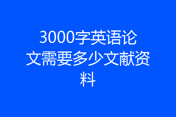 3000字英语论文需要多少文献资料