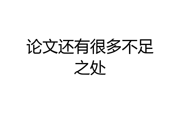 论文还有很多不足之处