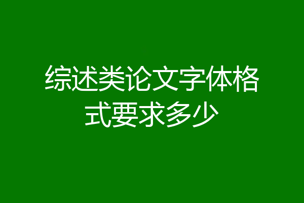 综述类论文字体格式要求多少