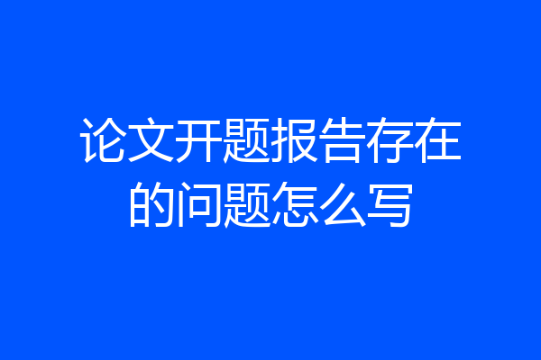 论文开题报告存在的问题怎么写