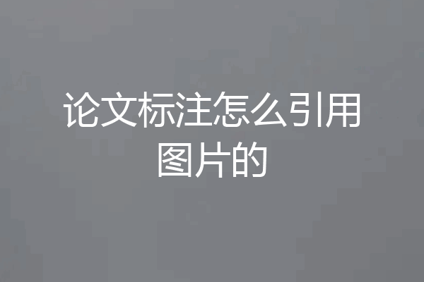 论文标注怎么引用图片的