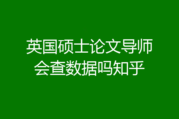 英国硕士论文导师会查数据吗知乎