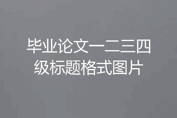 毕业论文一二三四级标题格式图片