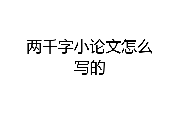 两千字小论文怎么写的
