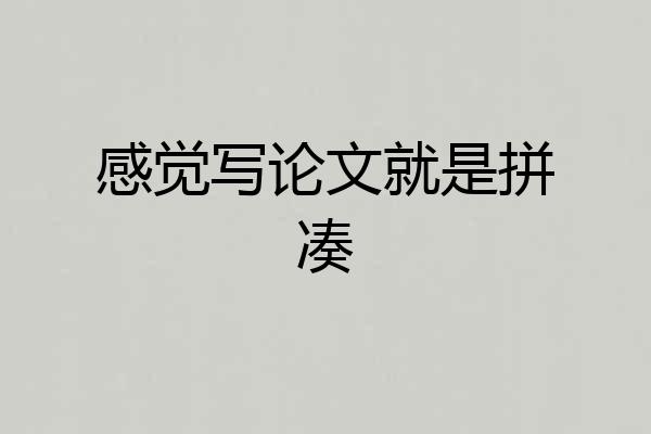 感觉写论文就是拼凑
