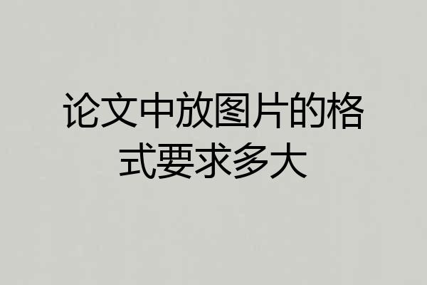 论文中放图片的格式要求多大