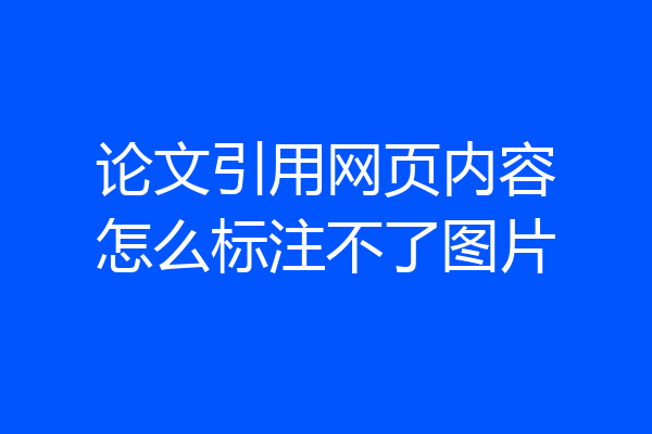 论文引用网页内容怎么标注不了图片