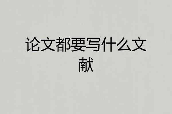 论文都要写什么文献
