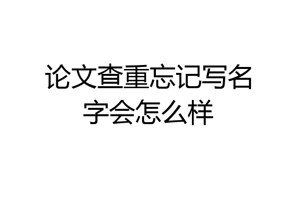 论文查重忘记写名字会怎么样