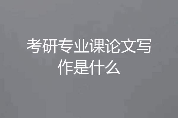 考研专业课论文写作是什么