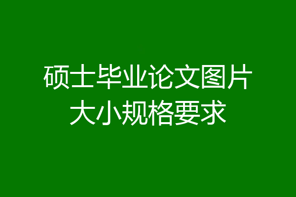 硕士毕业论文图片大小规格要求