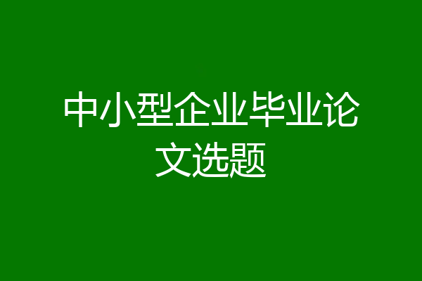 中小型企业毕业论文选题