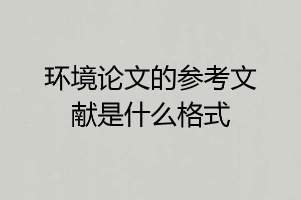 环境论文的参考文献是什么格式