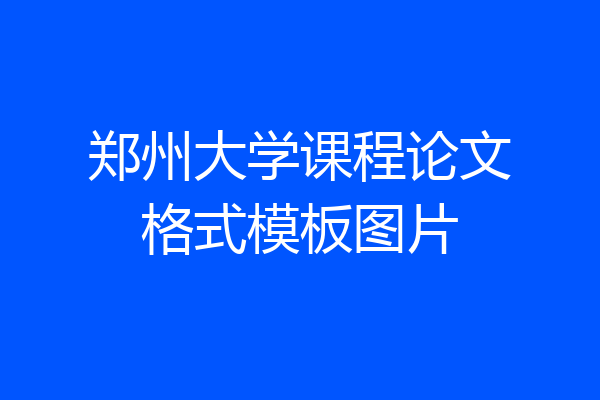 郑州大学课程论文格式模板图片