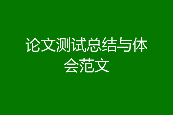 论文测试总结与体会范文