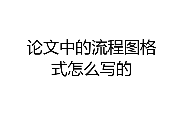 论文中的流程图格式怎么写的
