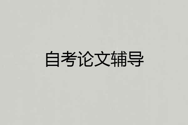 自考论文辅导
