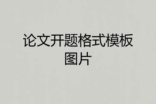 论文开题格式模板图片