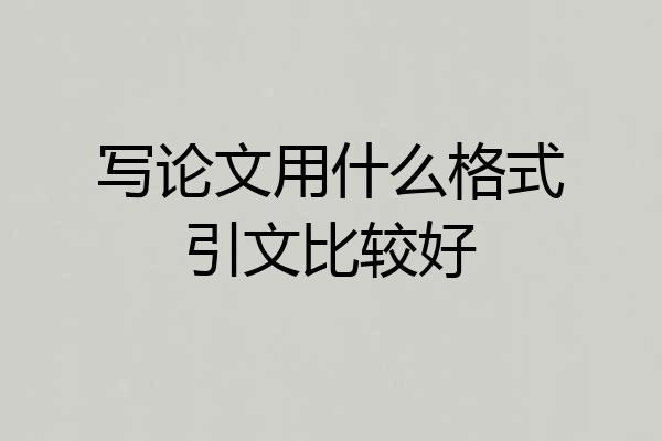 写论文用什么格式引文比较好