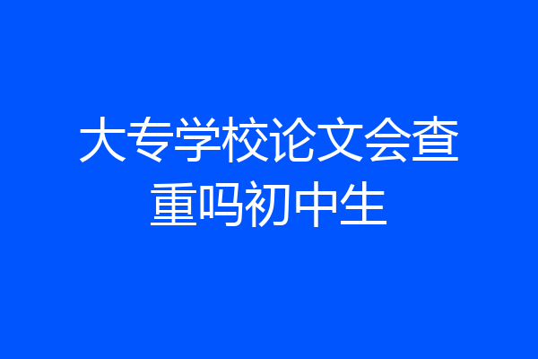 大专学校论文会查重吗初中生
