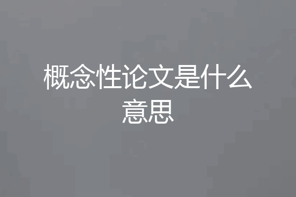 概念性论文是什么意思