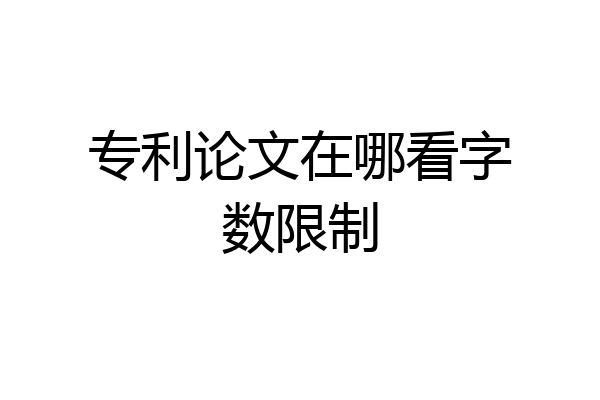 专利论文在哪看字数限制