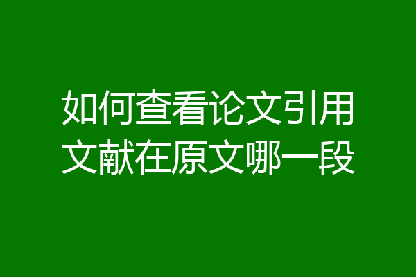 如何查看论文引用文献在原文哪一段