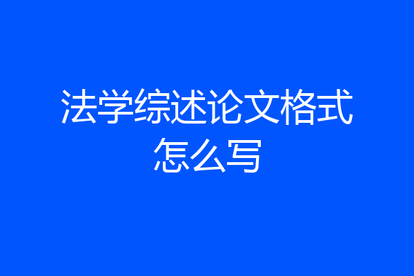 法学综述论文格式怎么写