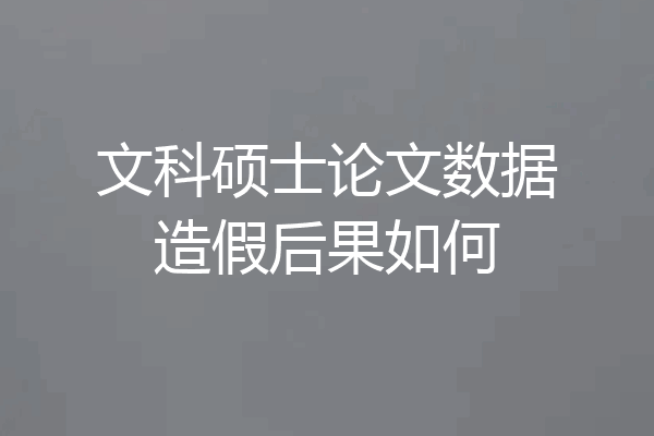 文科硕士论文数据造假后果如何