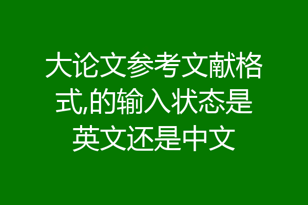 大论文参考文献格式,的输入状态是英文还是中文