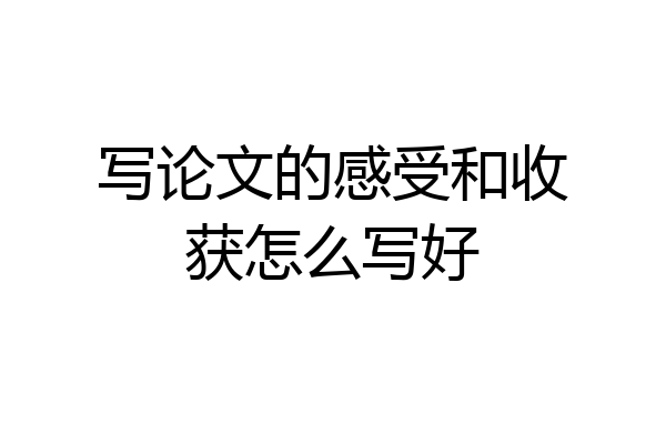 写论文的感受和收获怎么写好