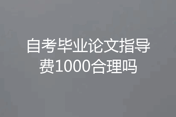 自考毕业论文指导费1000合理吗