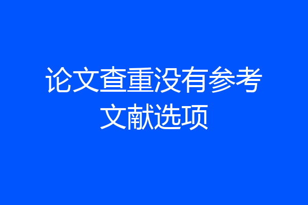 论文查重没有参考文献选项
