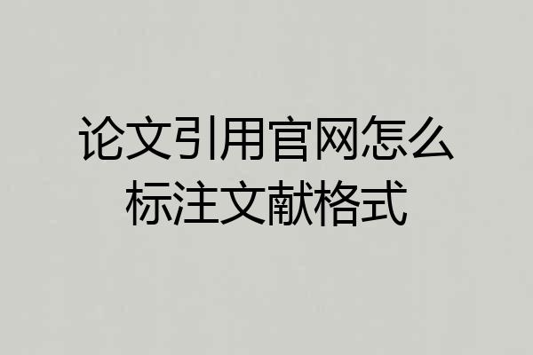 论文引用官网怎么标注文献格式