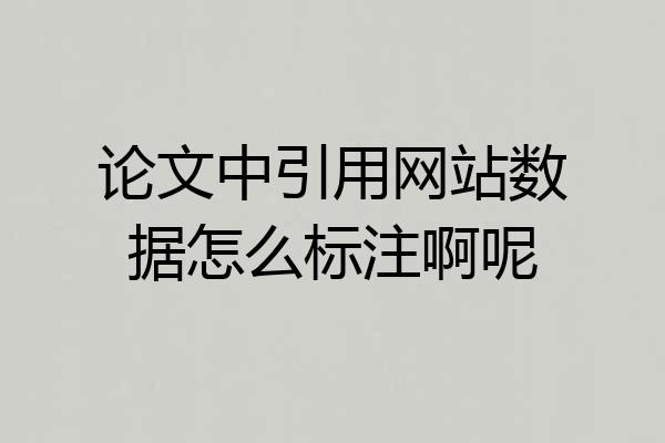 论文中引用网站数据怎么标注啊呢