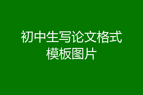 初中生写论文格式模板图片